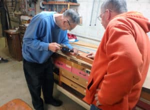 Volunteer work party installing runner chocks 11/14/2016. Bill Mattison. Paul McMillan