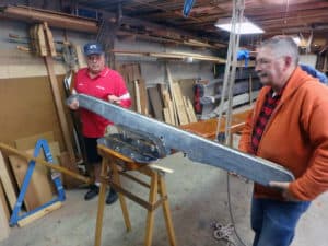 Volunteer work party installing runner chocks 11/14/2016. Steve Holtzman, Paul McMillan
